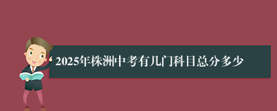 2025年株洲中考有几门科目总分多少