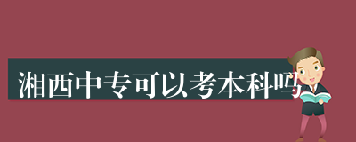 湘西中专可以考本科吗