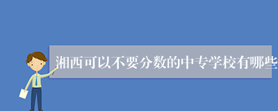 湘西可以不要分数的中专学校有哪些