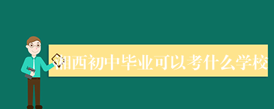 湘西初中毕业可以考什么学校